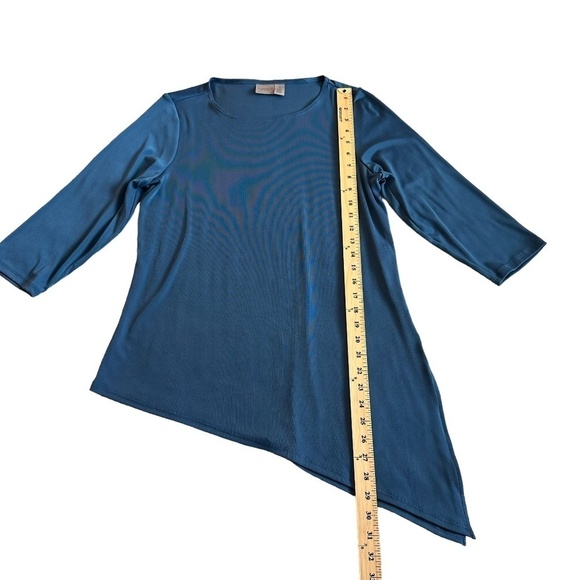 Easywear by Chico's Size 1/US 8/M Slinky Asymmetrical Work Travel Side slit Top - Picture 12 of 16